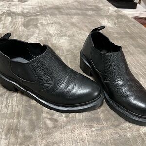 Dr. Martens Black Leather Slip-On Chelsea Loafers